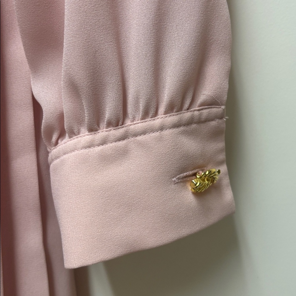 Leslie Fay Petite Pink Blush Long Sleeve Dress Size 10 - Picture 7 of 7